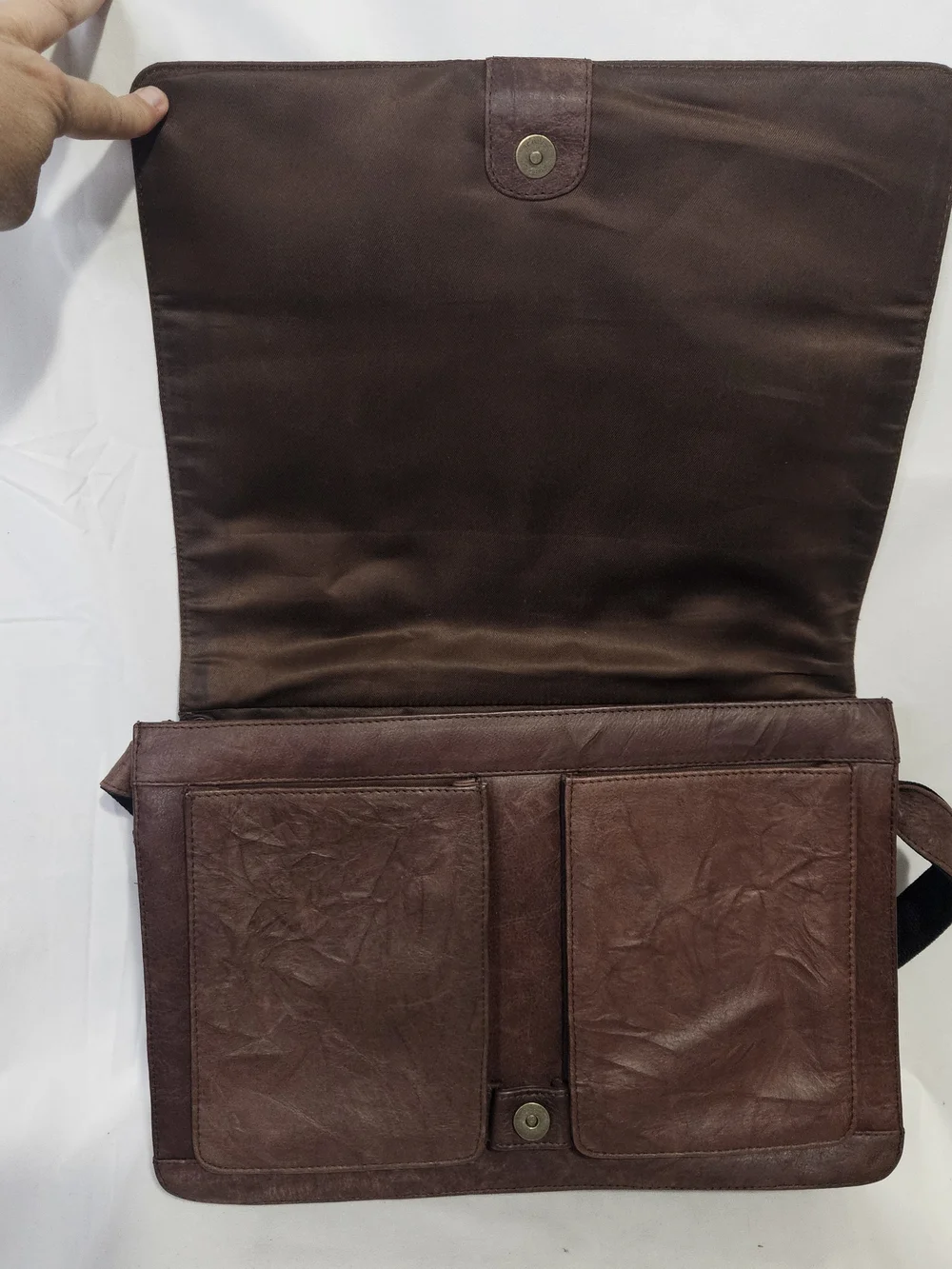 Wilsons Leather M. Julian 1990s Messenger Bag Mens Large Brown Crossbody Laptop